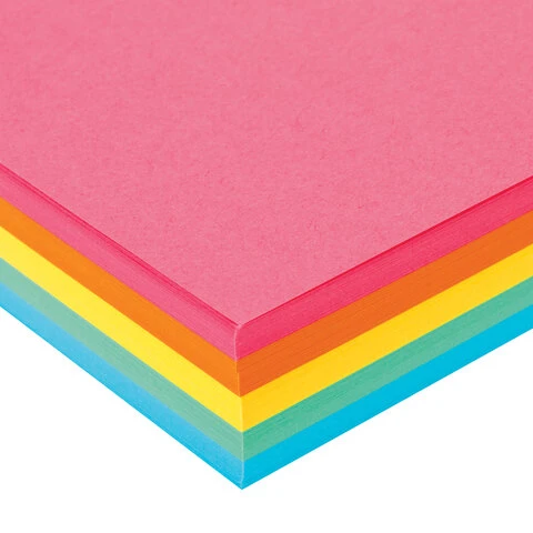 Бумага цветная BRAUBERG, А4, 80 г/м2, 250 л., (5 цветов х 50 л.), интенсив, для