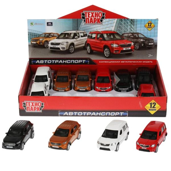 Машина металлическая HYUNDAI CRETA/SKODA YETI 12 см,двери,багаж, инерц, ассорт.