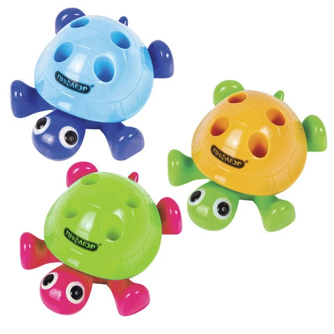 Точилка ПИФАГОР с контейнером, пластиковая, "Черепашка", подставка для Точилка ПИФАГОР с контейнером, пластиковая, "Черепашка", подставка для