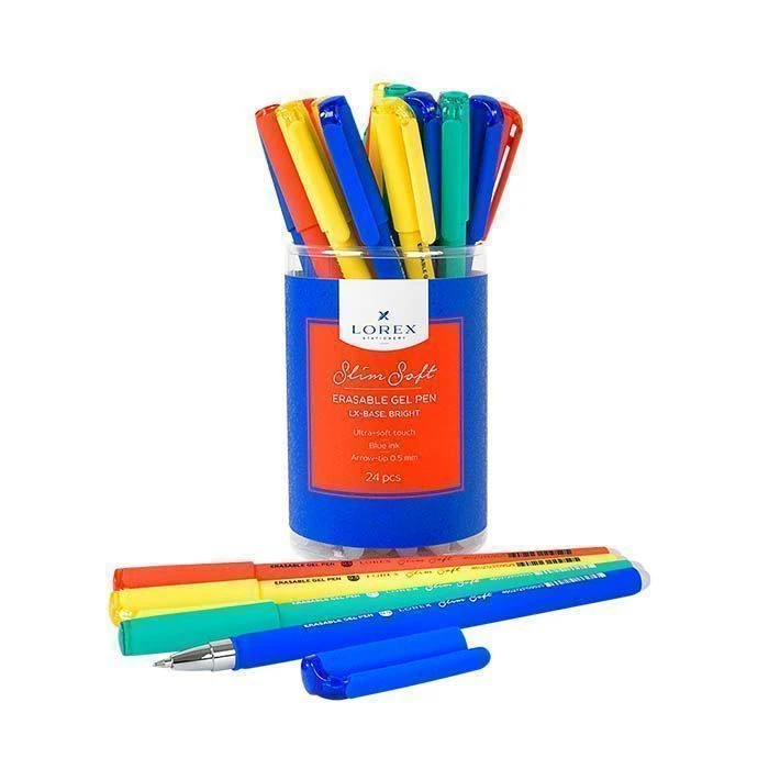 Ручка гелевая LOREX LX-BASE.BRIGHT серия Slim Soft 0,50 мм синий пиши-стирай