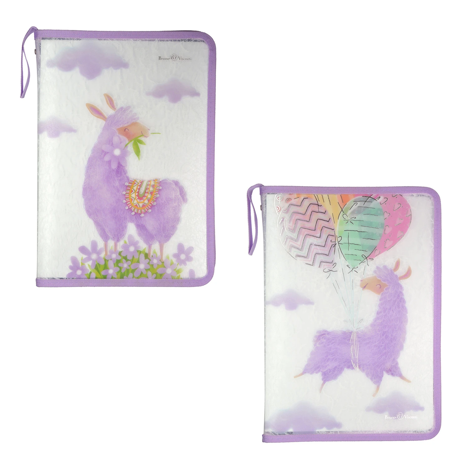 ПАПКА НА МОЛНИИ С ОКАНТОВКОЙ "ЛАВАНДОВЫЕ ЛАМЫ", А4, 2 ВИДА ПАПКА НА МОЛНИИ С ОКАНТОВКОЙ "ЛАВАНДОВЫЕ ЛАМЫ", А4, 2 ВИДА