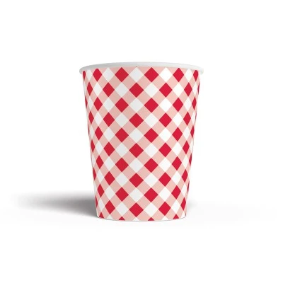 Набор бумажных стаканов Клетка, 6 шт*205 мл