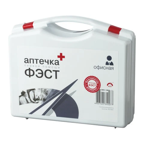 Аптечка первой помощи офисная ФЭСТ, до 30 человек, футляр полистирол, № 5.1 Аптечка первой помощи офисная ФЭСТ, до 30 человек, футляр полистирол, № 5.1