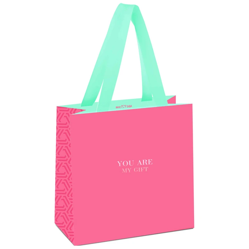 Пакет подарочный 20*20*10см, MESHU "Bright crimson", отд. фольгой, Пакет подарочный 20*20*10см, MESHU "Bright crimson", отд. фольгой,