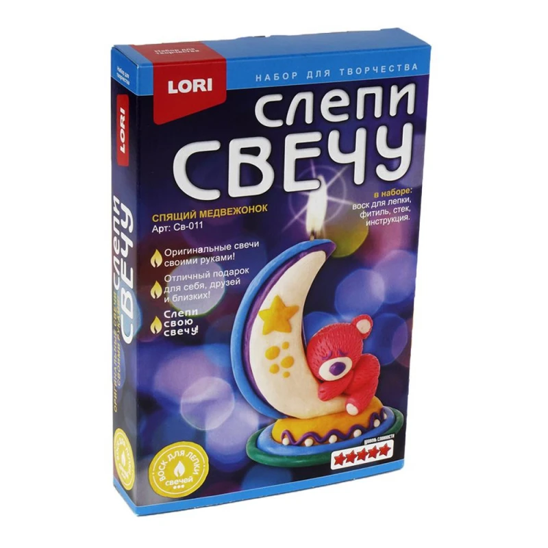 Набор для творчества Слепи свечу Спящий медвежонок Св-011 Набор для творчества Слепи свечу Спящий медвежонок Св-011