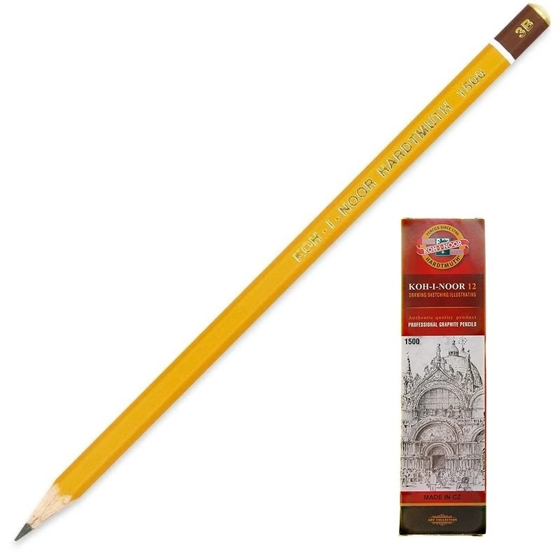 Карандаш чернографитный KOH-I-NOOR 1500/3B Чехия штр. 5935390924078, Карандаш чернографитный KOH-I-NOOR 1500/3B Чехия штр. 5935390924078,