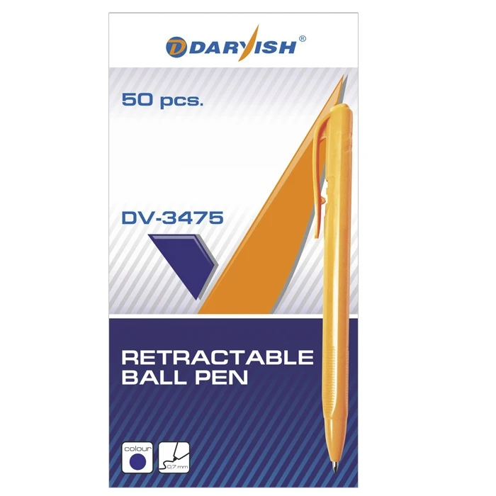 Ручка автоматическая син. "Darvish" корпус трёхгранный ассорти