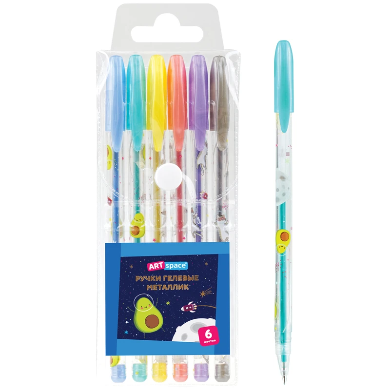 Набор гелевых ручек ArtSpace "Космические приключения", 6цв., 1,0мм,