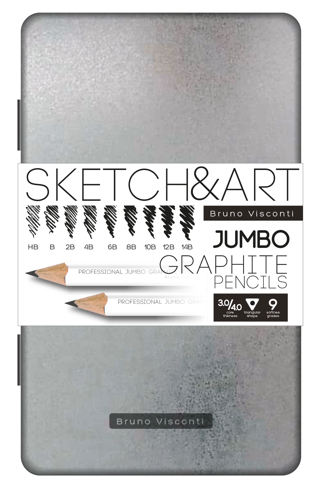 НАБОР КАРАНДАШЕЙ ЧЕРНОГРАФИТОВЫХ JUMBO "SKETCH&ART" HB-14B, 9 ШТ. НАБОР КАРАНДАШЕЙ ЧЕРНОГРАФИТОВЫХ JUMBO "SKETCH&ART" HB-14B, 9 ШТ.