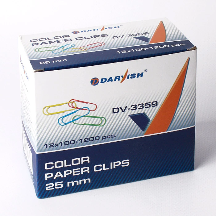 Скрепки 25мм "Darvish" цветные 100шт/уп