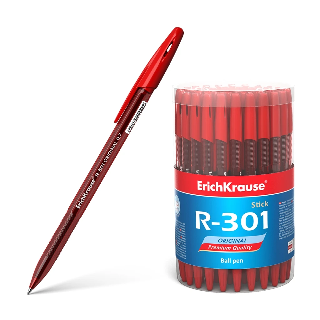 Ручка шариковая Erich Krause® R-301 Original Stick 0.7, цвет чернил красный (в Ручка шариковая Erich Krause® R-301 Original Stick 0.7, цвет чернил красный (в