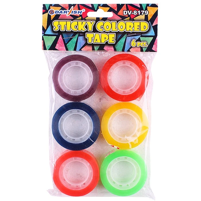 Лента клейкая цветная 18мм*20м 6шт/уп "Darvish" Лента клейкая цветная 18мм*20м 6шт/уп "Darvish"