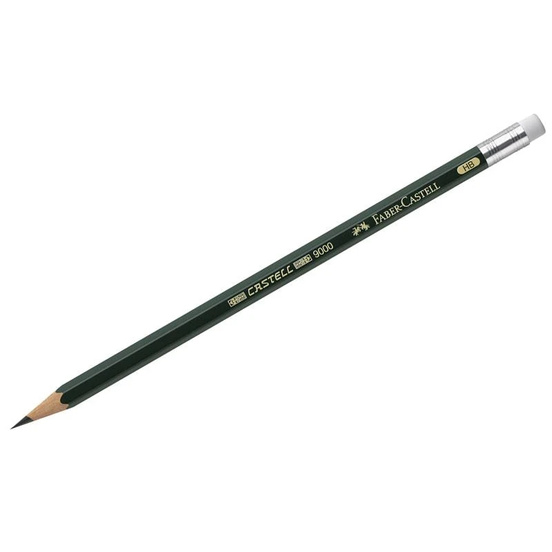 Карандаш ч/г Faber-Castell "Castell 9000" HB, с ластиком, заточен.. Карандаш ч/г Faber-Castell "Castell 9000" HB, с ластиком, заточен..