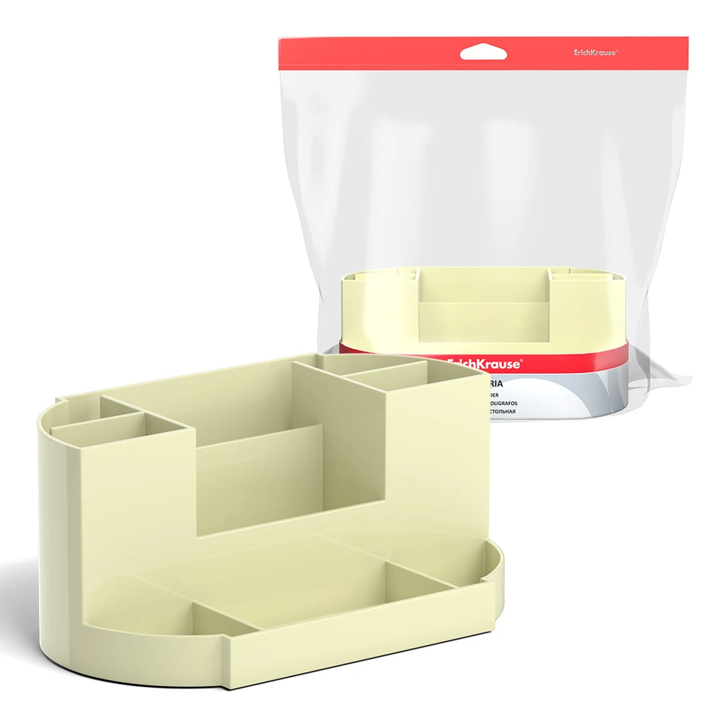 Подставка настольная пластиковая Erich Krause Victoria, Pastel, желтый Подставка настольная пластиковая Erich Krause Victoria, Pastel, желтый