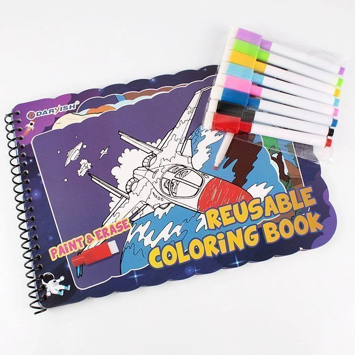 Раскраска многоразовая "Военный транспорт" + 8 цв.маркеров