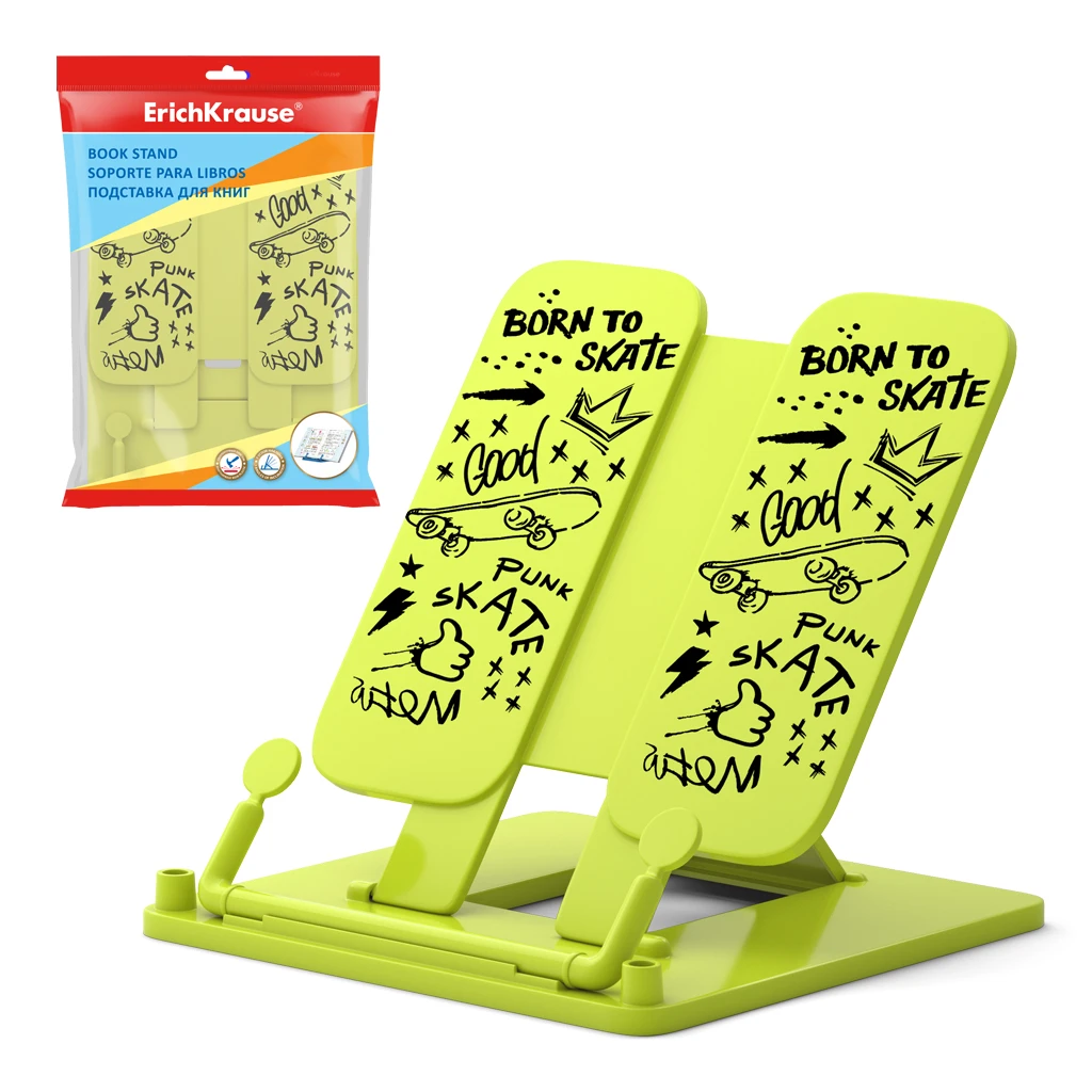 Подставка для книг пластиковая Erich Krause® Scooter Master, желтая Подставка для книг пластиковая Erich Krause® Scooter Master, желтая