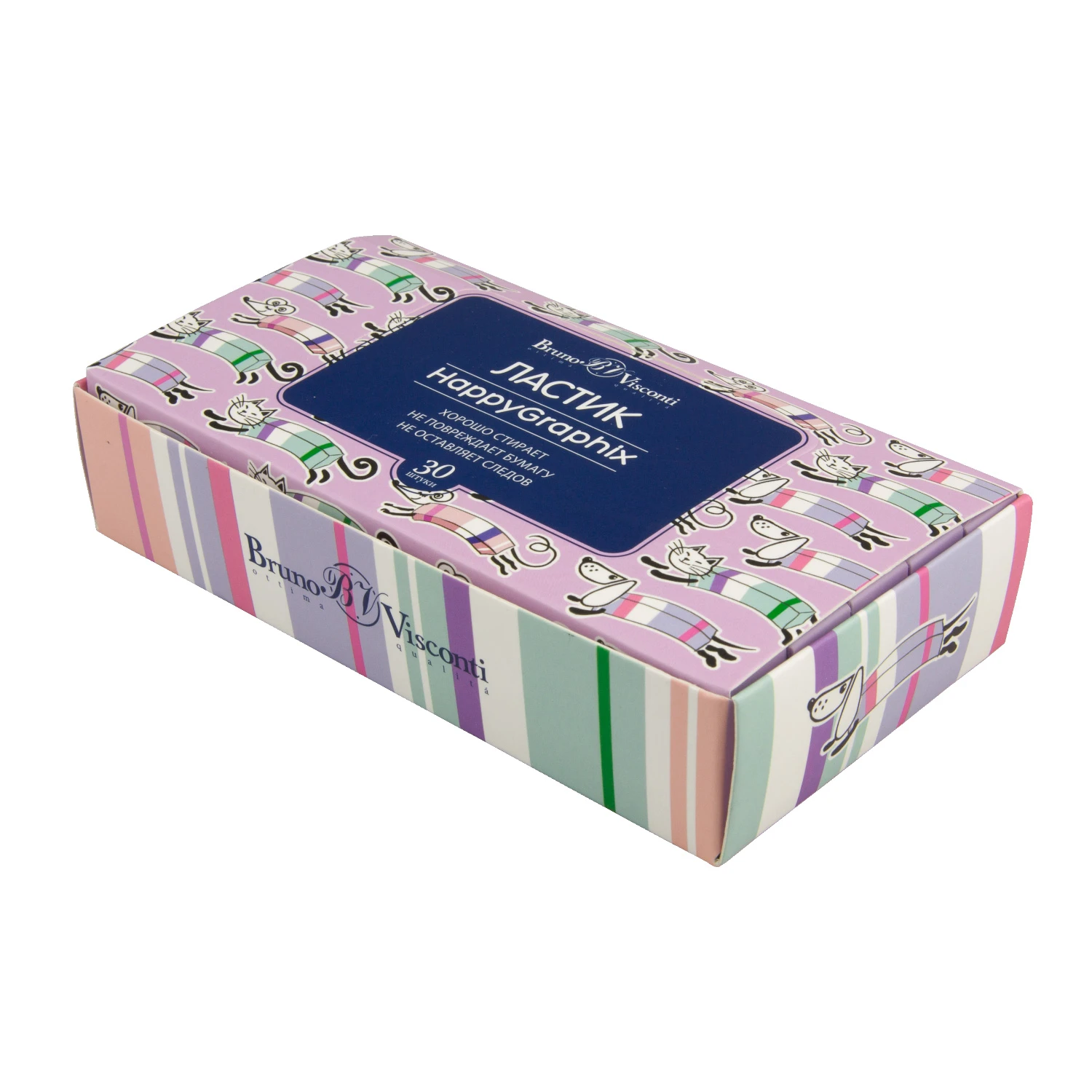 ЛАСТИК "HappyGraphix. Полосатики", 3 цвета ЛАСТИК "HappyGraphix. Полосатики", 3 цвета