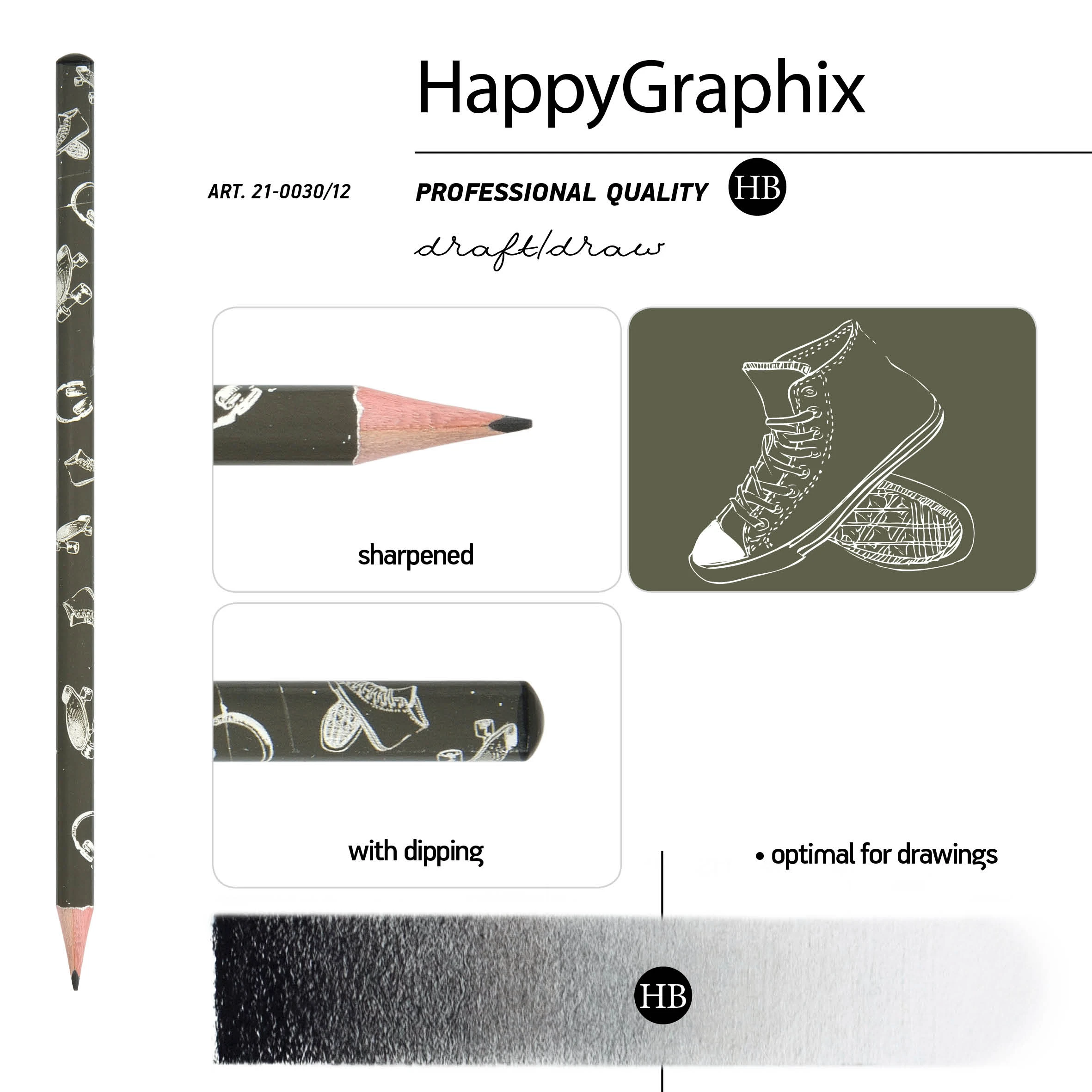 КАРАНДАШ ЧЕРНОГРАФИТОВЫЙ "HappyGraphix" BOYS НВ КАРАНДАШ ЧЕРНОГРАФИТОВЫЙ "HappyGraphix" BOYS НВ