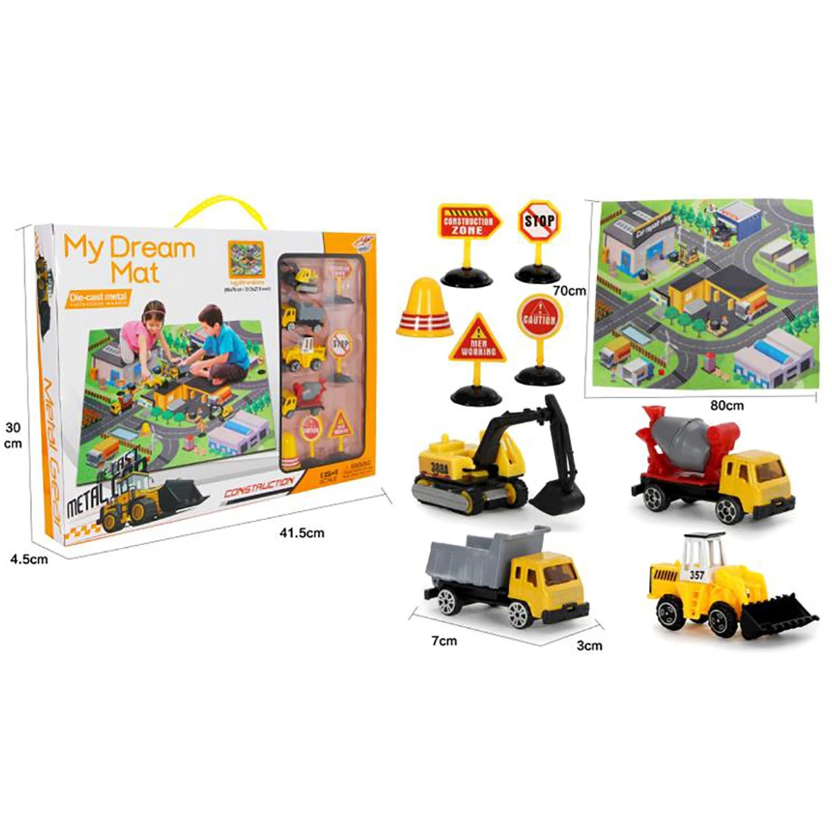 Набор спецтехники с ковриком, 42х30,3х4,7см, коробка