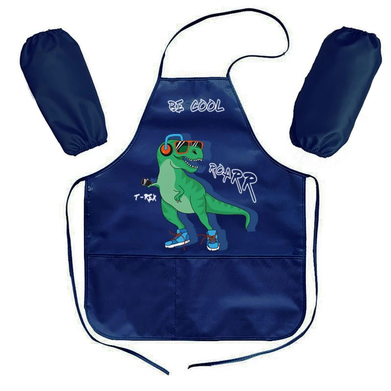 Фартук для труда №1School Динозавр,карман,нарукавн., 490x390мм, ФН 61-1