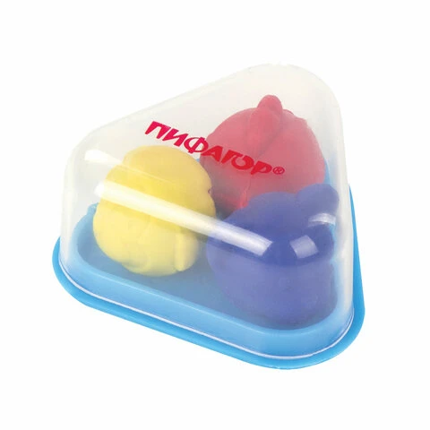 Резинки стирательные ПИФАГОР "Зверята", набор 3 шт., с отверстием для Резинки стирательные ПИФАГОР "Зверята", набор 3 шт., с отверстием для