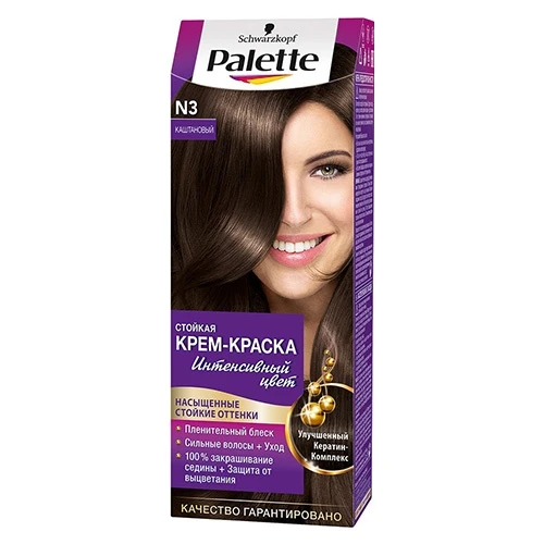 Краска для волос Palette Каштановый, интенсивный цвет, улучшенный