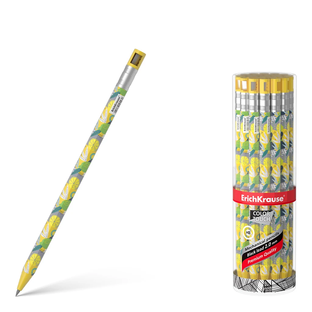 Карандаш механический Erich Krause® ColorTouch® Lime 2.0 мм с точилкой, НВ Карандаш механический Erich Krause® ColorTouch® Lime 2.0 мм с точилкой, НВ