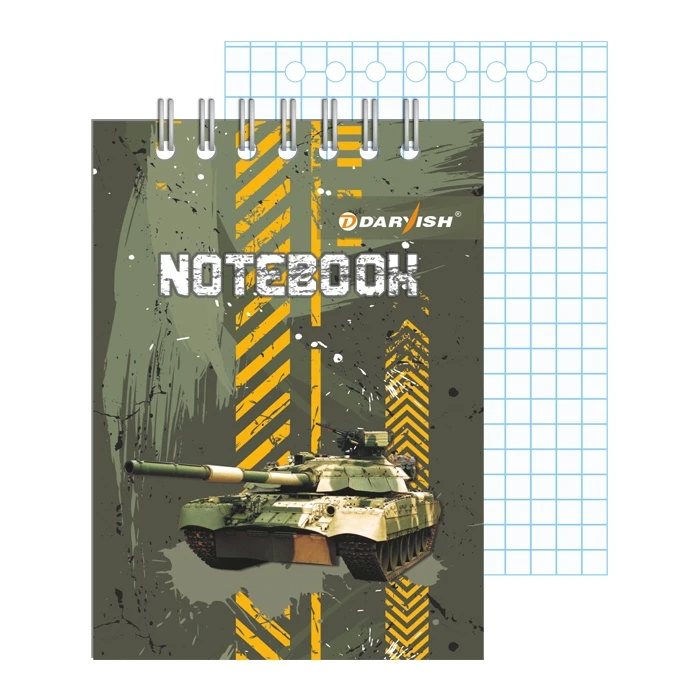 Блокнот 7*10см 60л "Танки" на гребне плотность 55гр/м2