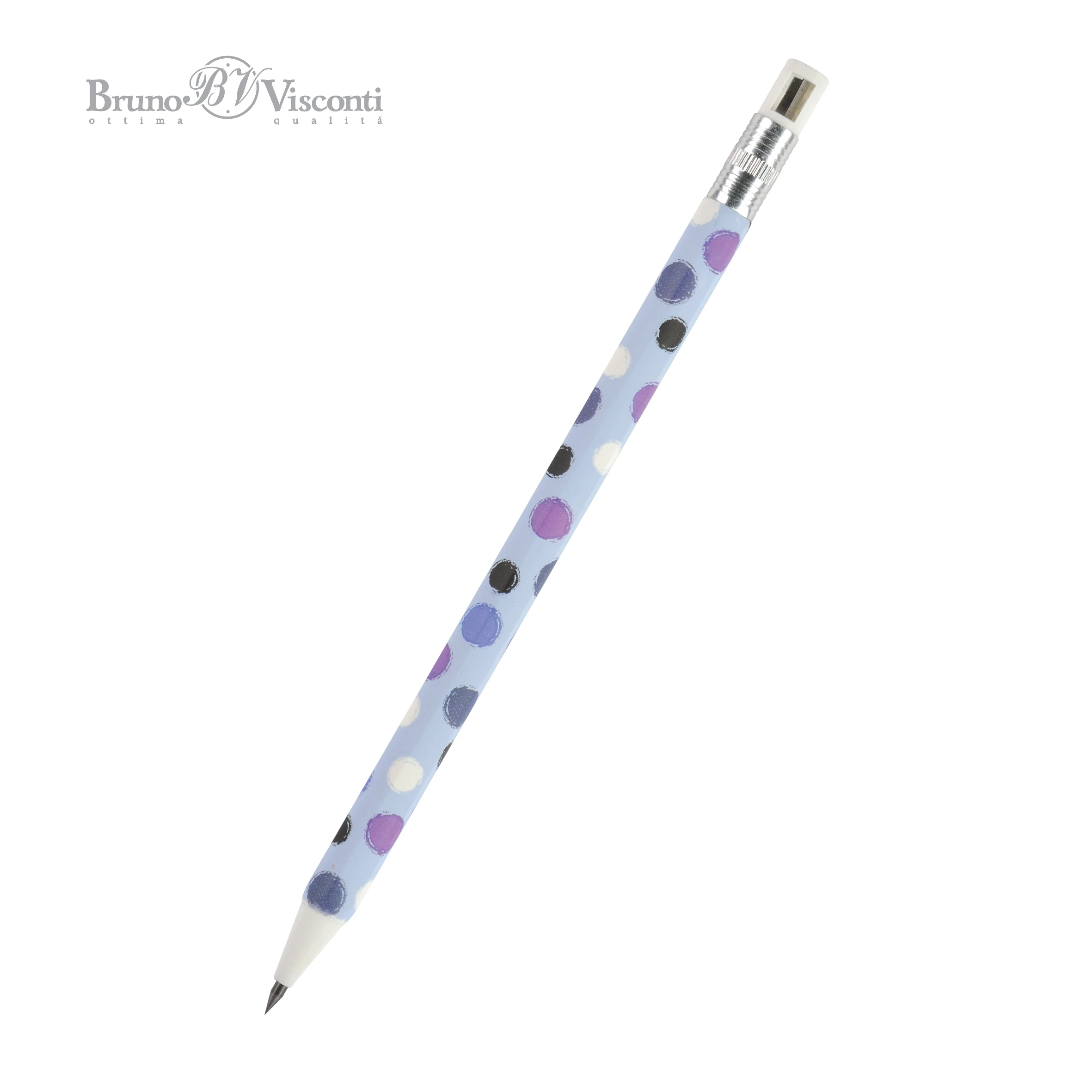 КАРАНДАШ МЕХАНИЧЕСКИЙ ЦАНГОВЫЙ С ТОЧИЛКОЙ "FunGraphix. Горошки" 2 ММ