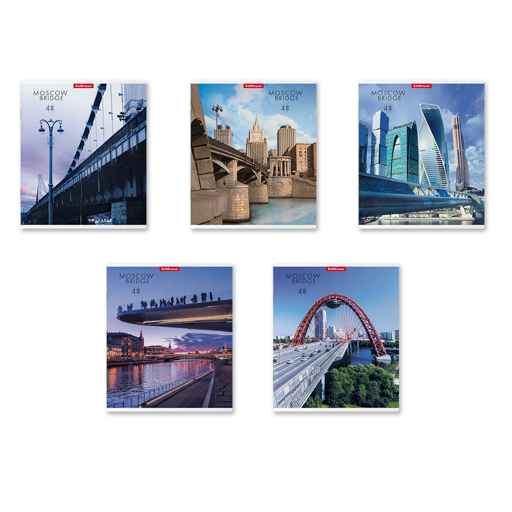 Тетрадь общая ученическая ErichKrause® Moscow Bridge, 48 листов, клетка, Тетрадь общая ученическая ErichKrause® Moscow Bridge, 48 листов, клетка,