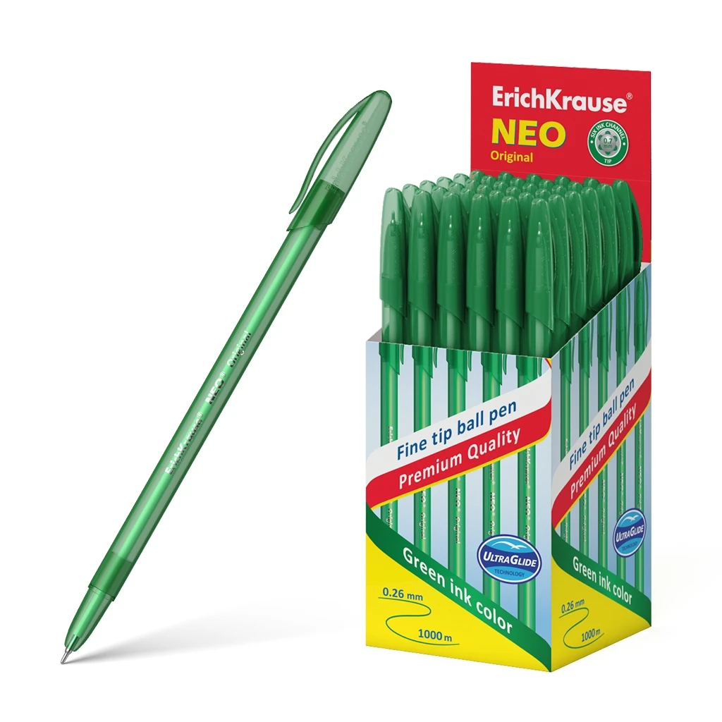 Ручка шариковая ErichKrause® Neo® Original, цвет чернил зеленый (в коробке по 50 Ручка шариковая ErichKrause® Neo® Original, цвет чернил зеленый (в коробке по 50