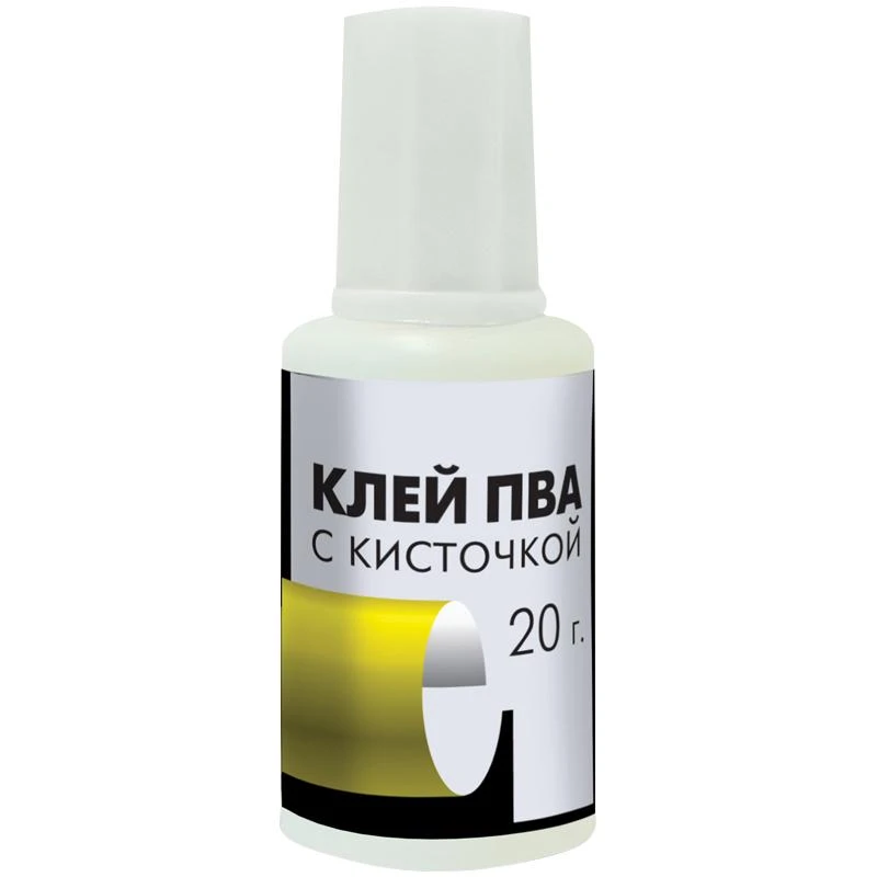 Клей ПВА Гамма, 20г, с кисточкой 330005 Клей ПВА Гамма, 20г, с кисточкой 330005