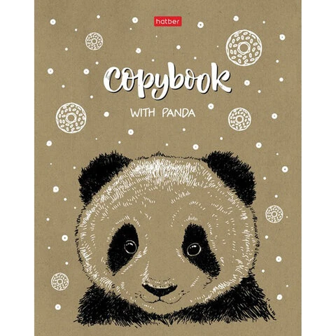 Тетрадь А5, 48 л., HATBER, скоба, клетка, обложка крафт-картон, "Милые