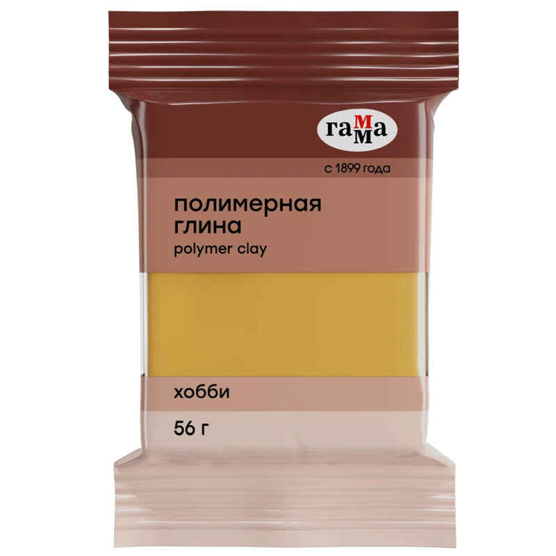 Полимерная глина Гамма "Хобби", золото, 56г. Полимерная глина Гамма "Хобби", золото, 56г.