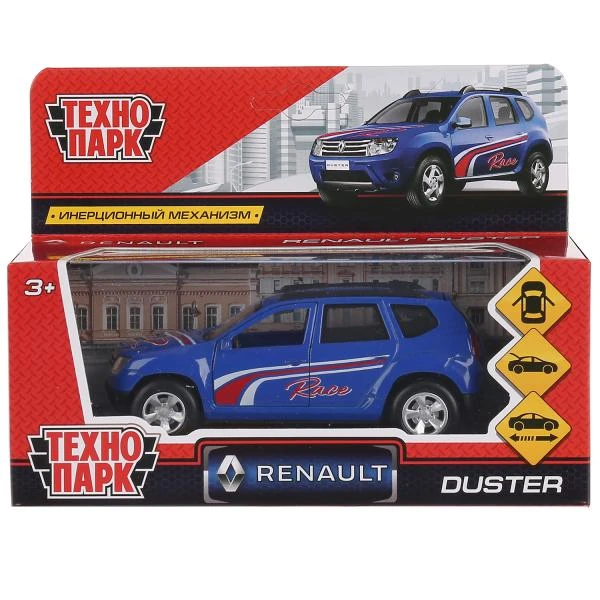 Машина металл RENAULT DUSTER СПОРТ 12 см, двери, багаж, инерц., Технопарк