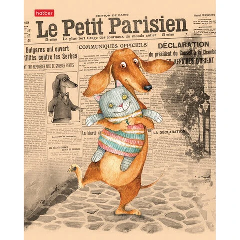 Тетрадь А5, 48 л., HATBER, скоба, клетка, обложка картон, ТаксаLIFE (5 видов в Тетрадь А5, 48 л., HATBER, скоба, клетка, обложка картон, ТаксаLIFE (5 видов в