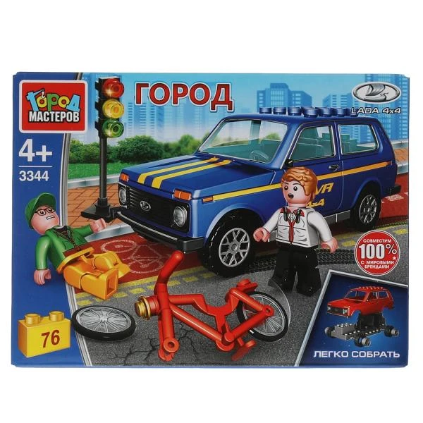 Конструктор LADA 4х4: авария с велосипедистом, 76 дет. (легко собрать) Город Конструктор LADA 4х4: авария с велосипедистом, 76 дет. (легко собрать) Город