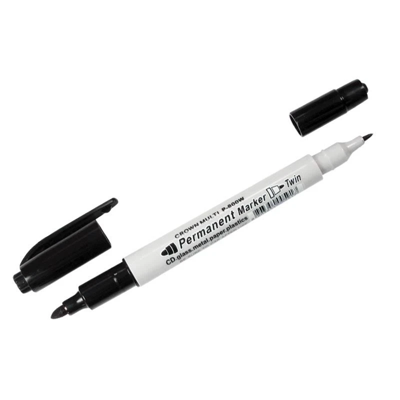 Маркер перманентный двухсторонний черный, пулевидный, 2мм/1мм: P-800W штр.: Маркер перманентный двухсторонний черный, пулевидный, 2мм/1мм: P-800W штр.: