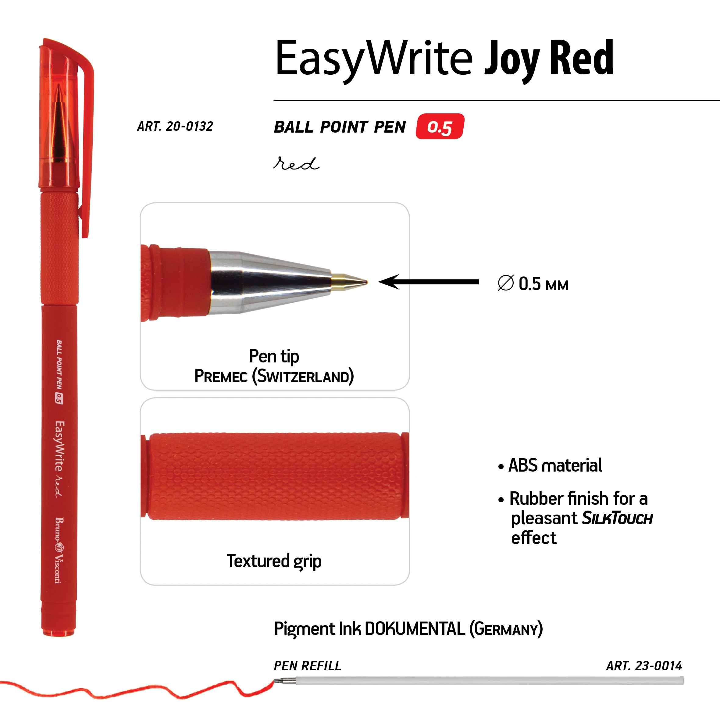 РУЧКА "EasyWrite.Red" ШАРИКОВАЯ 0.5 ММ, КРАСНАЯ РУЧКА "EasyWrite.Red" ШАРИКОВАЯ 0.5 ММ, КРАСНАЯ