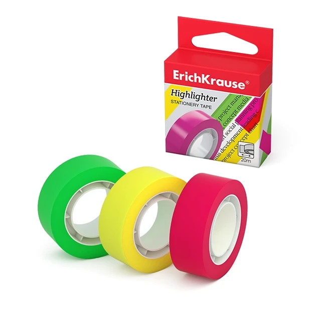 Клейкая лента Erich Krause Highlighter, 18ммх20м (в коробке по 1 шт.)