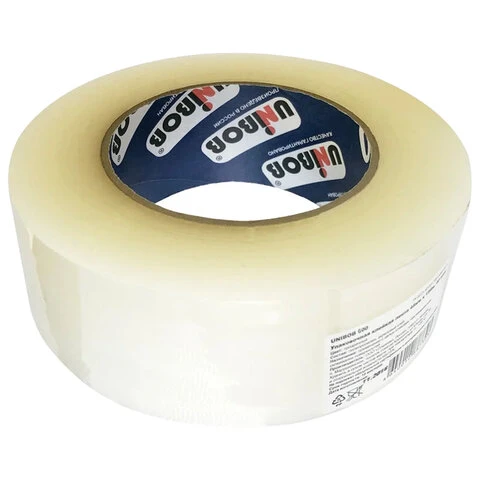 Клейкая лента упаковочная 48 мм х 198 м UNIBOB 600, прозрачная, толщина 45