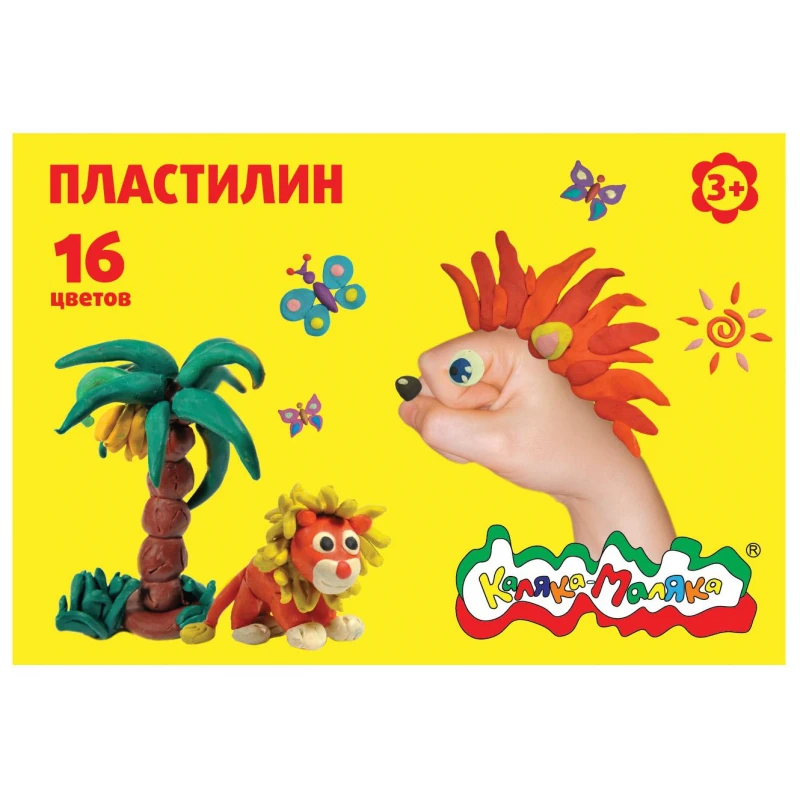 Пластилин Каляка-Маляка 16 цв. 240 г со стеком, ПКМ16 Пластилин Каляка-Маляка 16 цв. 240 г со стеком, ПКМ16