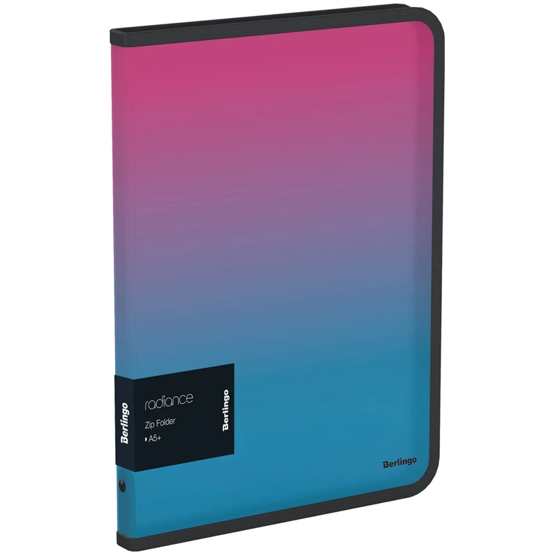 Папка на молнии Berlingo "Radiance" А5+, 600мкм, розовый/голубой