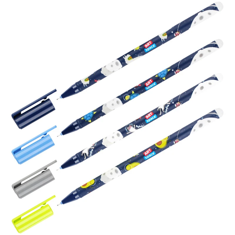 Ручка гелевая стираемая ArtSpace "Космические приключения" синяя,