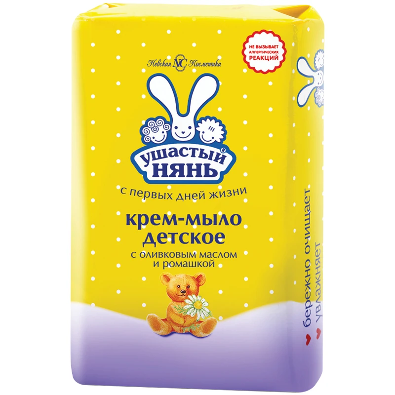 Мыло-крем туалетное Ушастый нянь, детское, с ромашкой, бумажная обертка, 90г Мыло-крем туалетное Ушастый нянь, детское, с ромашкой, бумажная обертка, 90г