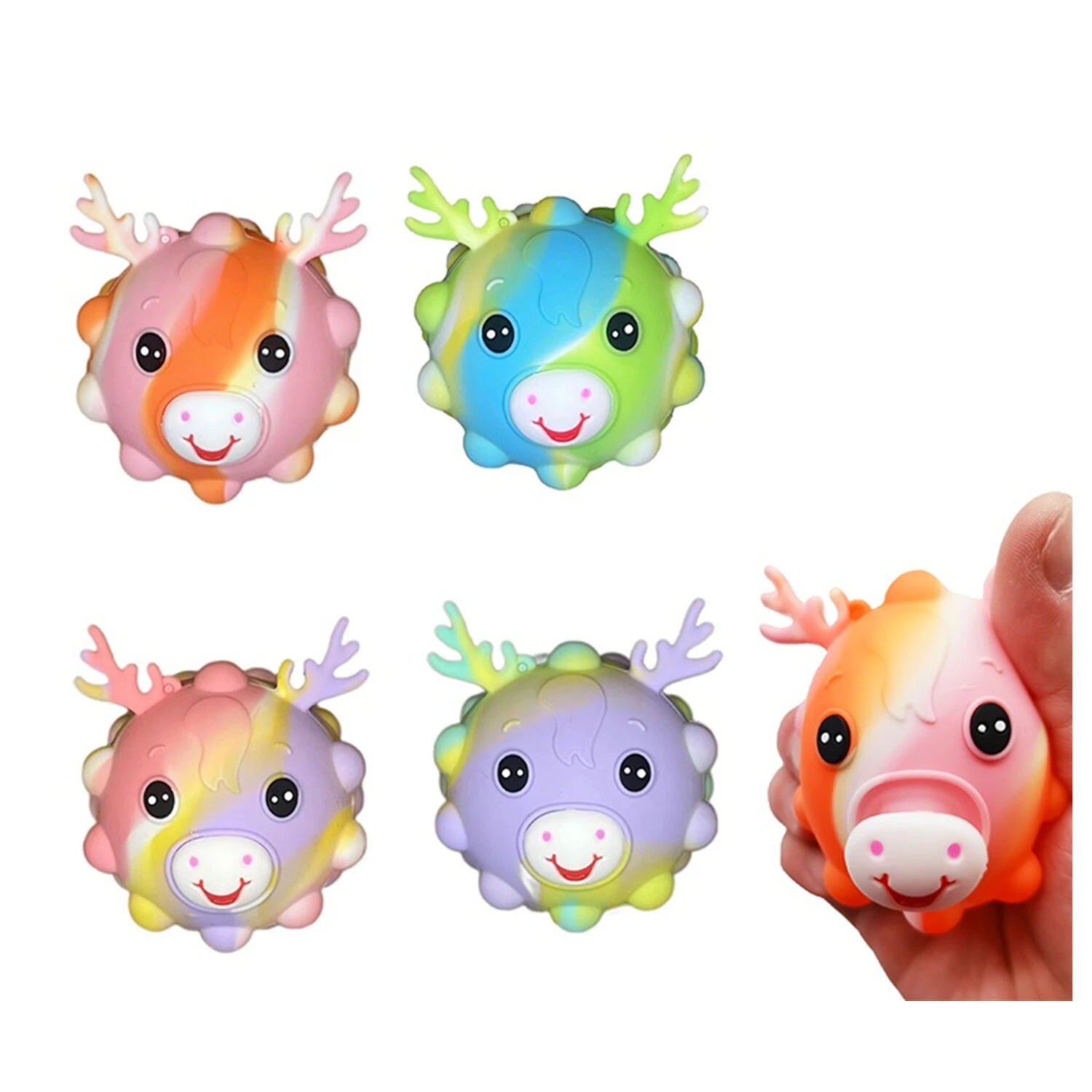 Игрушка-антистресс жмяка "Оленёнок", 6,5 см, ассорти, шоубокс 12 шт.,