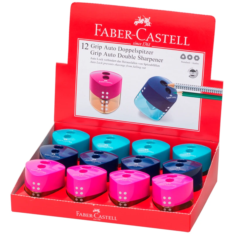 Точилка пластиковая Faber-Castell "Grip Auto Mini", 2 отверстия,