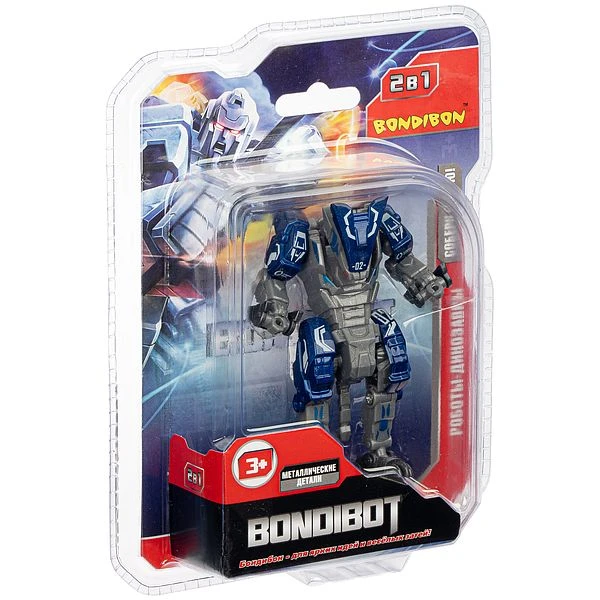 Трансформер 2 в 1 BONDIBOT Bondibon, робот-леопард, метал. детали, CRD