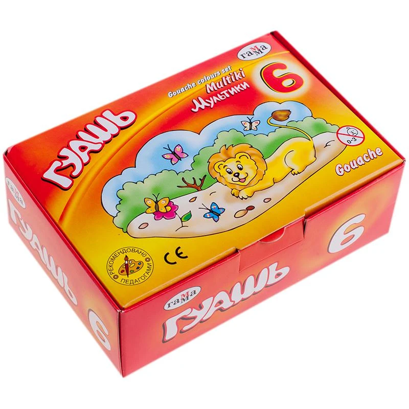 Гуашь "Мультики" 06 цветов, 20мл 221030