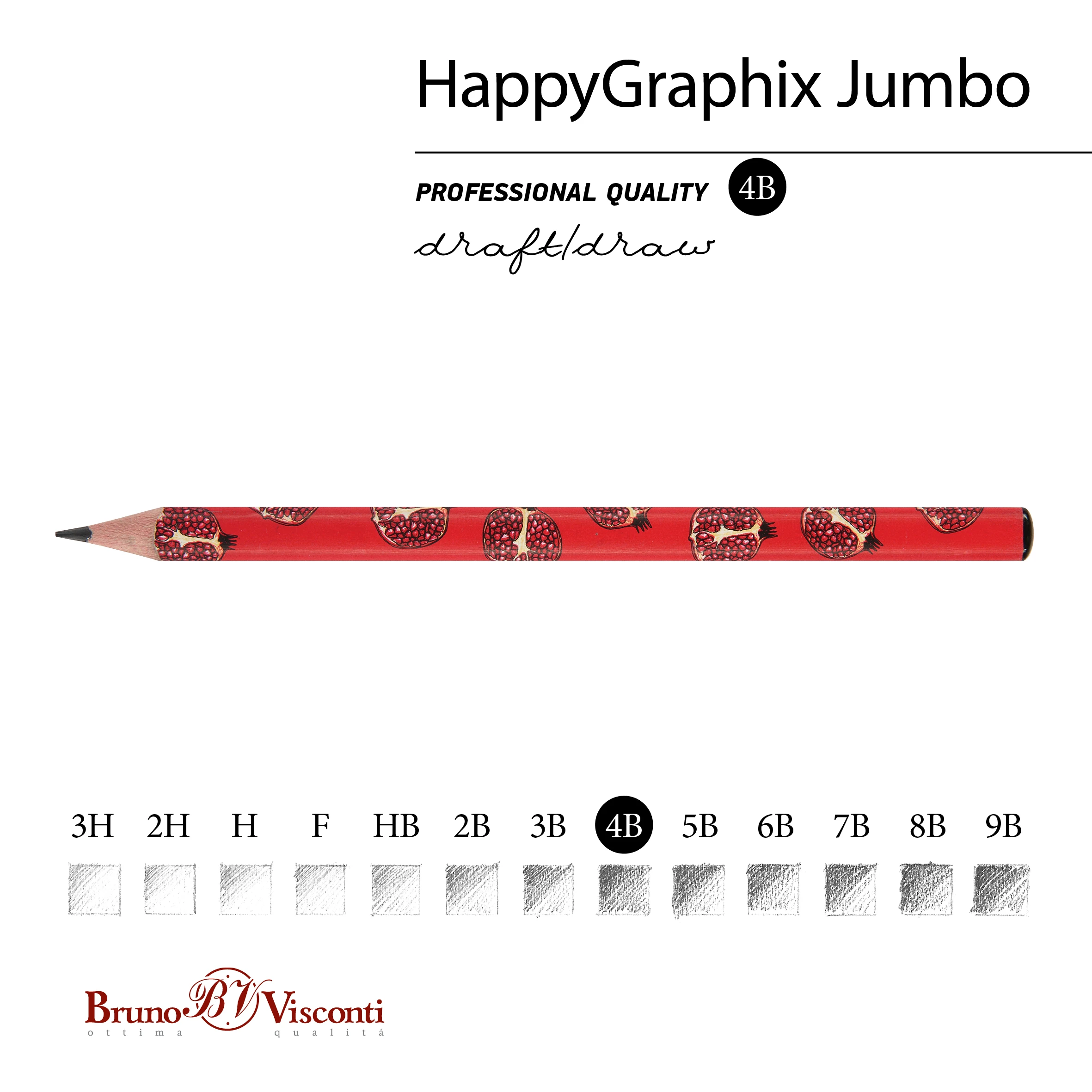 КАРАНДАШ ЧЕРНОГРАФИТОВЫЙ "HappyGraphix Jumbo. Fresh & fruity. КАРАНДАШ ЧЕРНОГРАФИТОВЫЙ "HappyGraphix Jumbo. Fresh & fruity.
